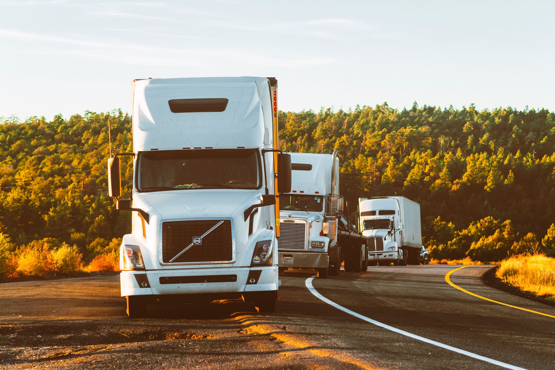 Freight trucks in motion